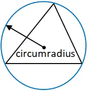 دائرة نصف قطر المثلث